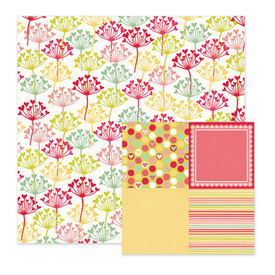 WeR Memory Keepers - Be My Valentine - Irresistable 12x12 d/sided paper  (pack of 10)