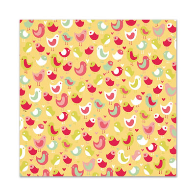 WeR Memory Keepers - Be My Valentine - Love Bird 12x12 Flocked Paper  (pack of 5)