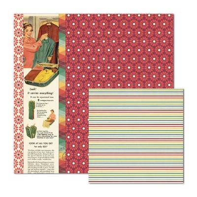 WeR Memory Keepers - Travel Light - Luggage Lining 12x12 d/sided paper  (pack of 10)