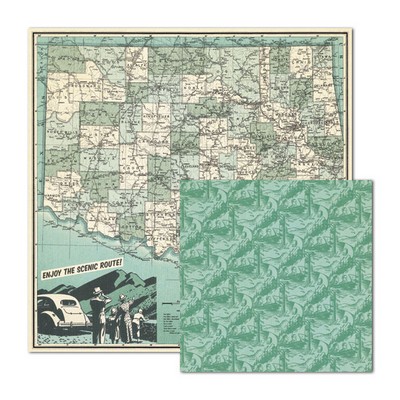 WeR Memory Keepers - Travel Light - Scenic Route 12x12 d/sided paper  (pack of 10)