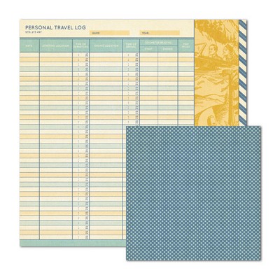 WeR Memory Keepers - Travel Light - Travel Log 12x12 d/sided paper  (pack of 10)