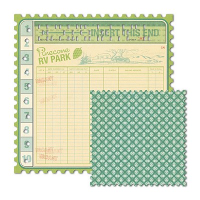 WeR Memory Keepers - Travel Light - Punch Card 12x12 die cut paper  (pack of 5)
