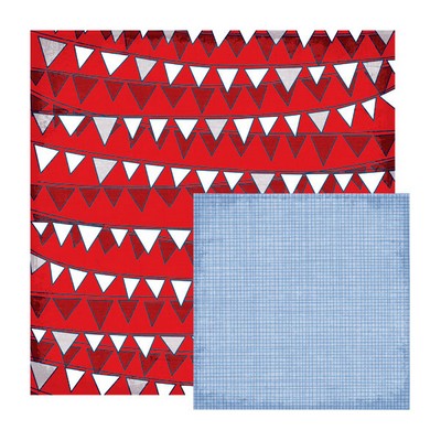WeR Memory Keepers - Yankee Doodles - Flag Doodle 12x12 d/sided paper  (pack of 10)