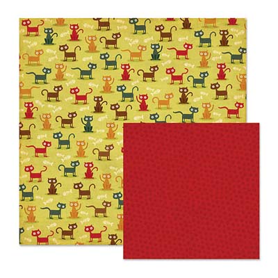 WeR Memory Keepers - Friends Furever - Kitty Cat 12x12 d/sided paper  (pack of 10)