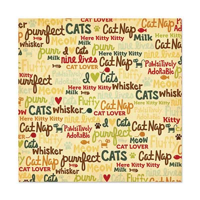 WeR Memory Keepers - Friends Furever - Nine Lives 12x12 glitter paper  (pack of 5)