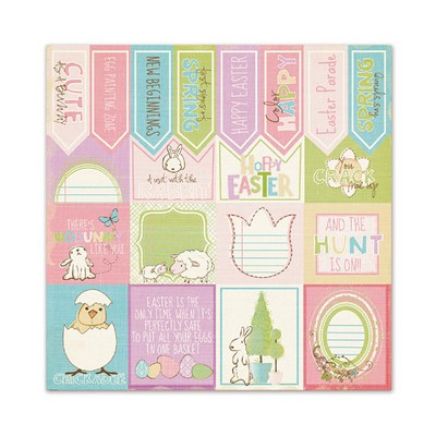 WeR Memory Keepers - Cotton Tail - Sentiments 12x12 glitter paper  (pack of 5)