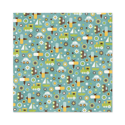WeR Memory Keepers - Baby Mine - Boy Oh Boy 12x12 UV-coated paper  (pack of 5)