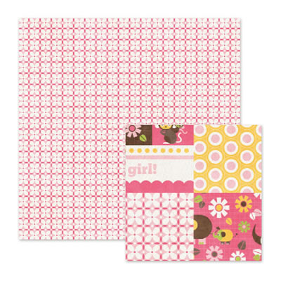 WeR Memory Keepers - Baby Mine - Baby Pink 12x12 d/sided paper  (pack of 10)
