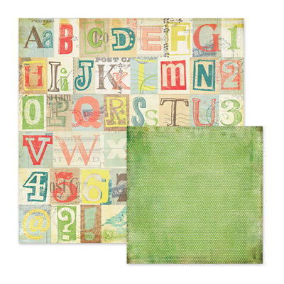 WeR Memory Keepers - Anthologie - Vintage Alpha 12x12 d/sided paper  (pack of 10)