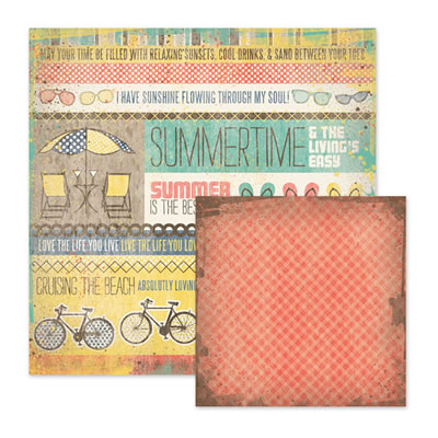 WeR Memory Keepers - Down the Boardwalk - Down by the Sea 12x12 d/sided paper  (pack 10)