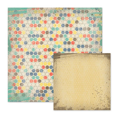 WeR Memory Keepers - Down the Boardwalk - Beachball 12x12 d/sided paper  (pack of 10)