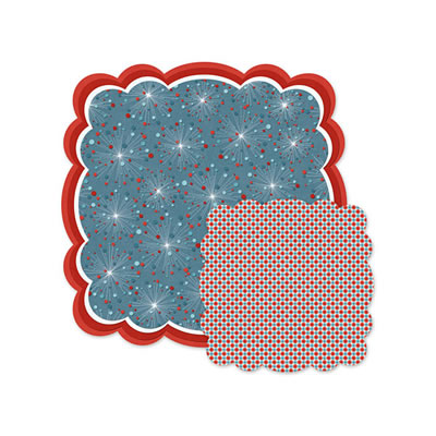 WeR Memory Keepers - Red White Blue - Fireworks 12x12 die cut paper  (pack of 5)