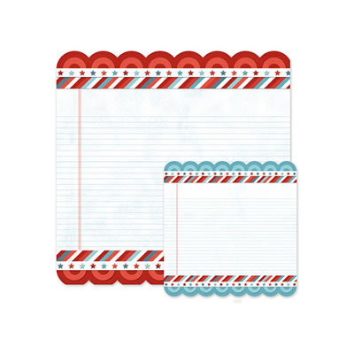 WeR Memory Keepers - Red White Blue - Letters Home 12x12 die cut paper  (pack of 5)