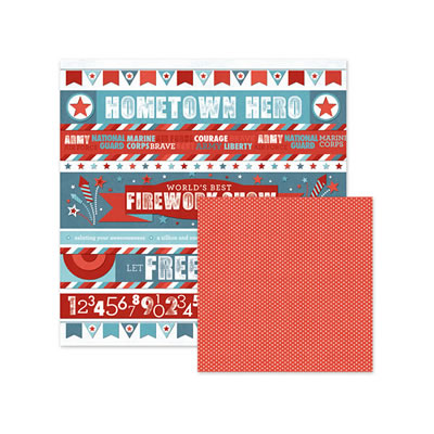 WeR Memory Keepers - Red White Blue - Parade 12x12 d/sided paper  (pack of 10)
