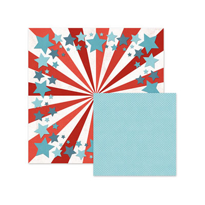 WeR Memory Keepers - Red White Blue - Seeing Stars 12x12 d/sided paper  (pack of 10)