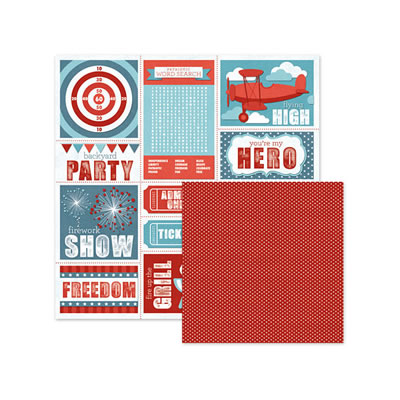 WeR Memory Keepers - Red White Blue - Summertime Fun 12x12 d/sided paper  (pack of 10)