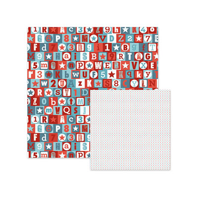 WeR Memory Keepers - Red White Blue - Patriotic Alphabet 12x12 d/sided paper  (pack of 10)