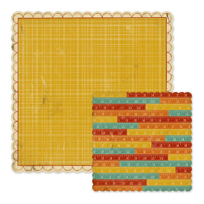 WeR Memory Keepers - Hall Pass - No.2 Pencil 12x12 die cut paper  (pack of 5)