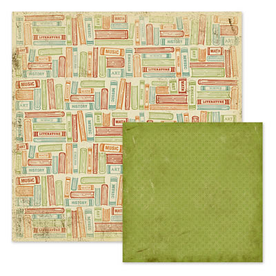 WeR Memory Keepers - Hall Pass - Textbook 12x12 d/sided paper  (pack of 10)