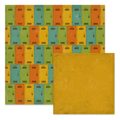 WeR Memory Keepers - Hall Pass - Locker Room 12x12 d/sided paper  (pack of 10)