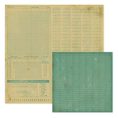 WeR Memory Keepers - Hall Pass - Pop Quiz 12x12 d/sided paper  (pack of 10)