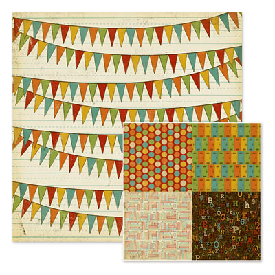 WeR Memory Keepers - Hall Pass - Go Team 12x12 d/sided paper  (pack of 10)