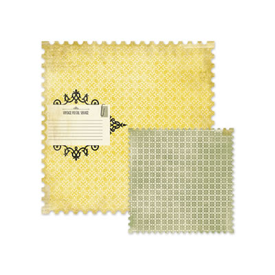 WeR Memory Keepers - Antique Chic - Jean 12x12 die cut paper  (pack of 5)