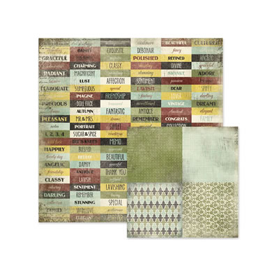 WeR Memory Keepers - Antique Chic - Beverly 12x12 d/sided paper  (pack of 10)