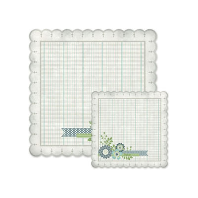 WeR Memory Keepers - Winter  Frost - Notes 12x12 die cut paper  (pack of 5)