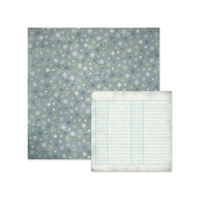 WeR Memory Keepers - Winter Frost - Snow Flurries 12x12 d/sided paper  (pack of 10)