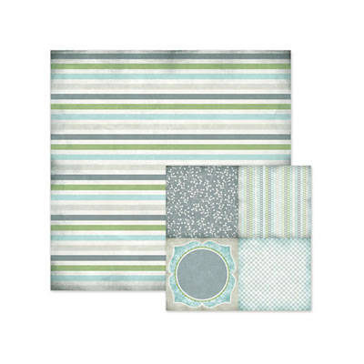 WeR Memory Keepers - Winter Frost - Gingham 12x12 d/sided paper  (pack of 10)