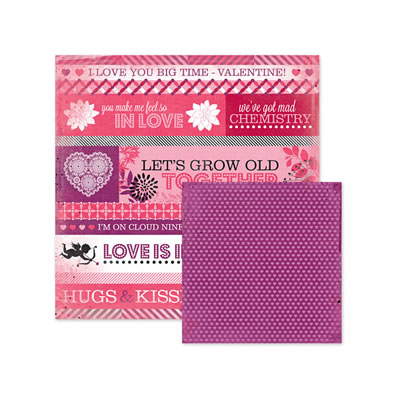 WeR Memory Keepers - Crazy for You - XOXO 12x12 d/sided paper  (pack of 10)