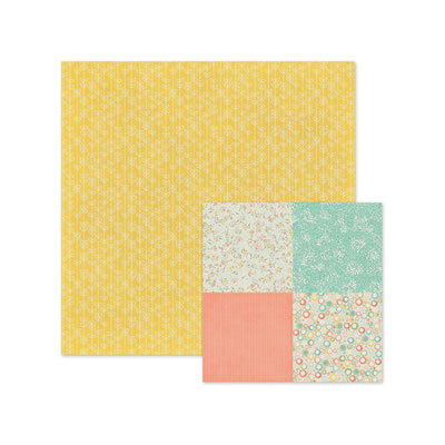 WeR Memory Keepers - Simply Spring - Daffodil 12x12 d/sided paper  (pack of 12)