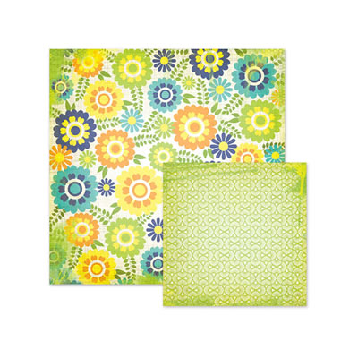 WeR Memory Keepers - Feelin' Groovy - Flowers 12x12 d/sided paper  (pack of 12)