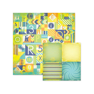 WeR Memory Keepers - Feelin' Groovy - Happy Days 12x12 d/sided paper  (pack of 12)