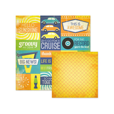 WeR Memory Keepers - Feelin' Groovy - Retro 12x12 d/sided paper  (pack of 12)
