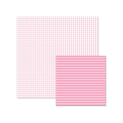 Basics - Pink Dot 12x12 d/sided paper  (pack of 12)