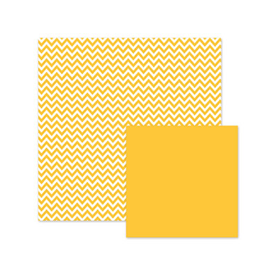 Basics - Yellow Chevron 12x12 d/sided paper  (pack of 12)