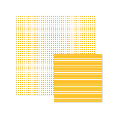 Basics - Yellow Dot 12x12 d/sided paper  (pack of 12)
