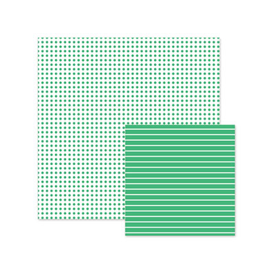 Basics - Green Dot 12x12 d/sided paper  (pack of 12)
