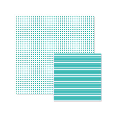 Basics - Blue Dot 12x12 d/sided paper  (pack of 12)