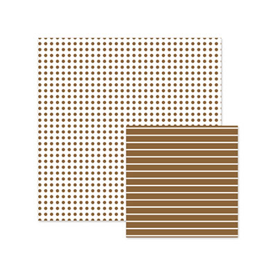 Basics - Brown Dot 12x12 d/sided paper  (pack of 12)