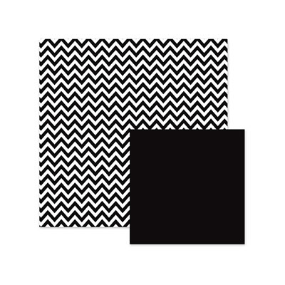 Basics - Black Chevron 12x12 d/sided paper  (pack of 12)