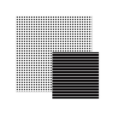 Basics - Black Dot 12x12 d/sided paper  (pack of 12)