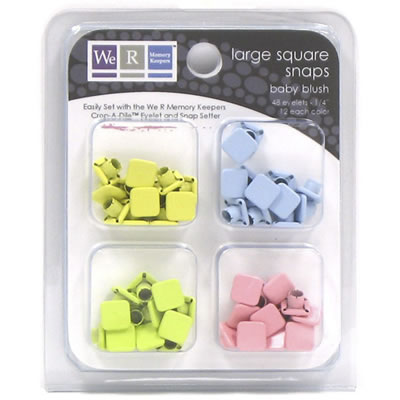 We R Memory Keepers - Snaps Large Square- Baby Blush  (sold in 3's)