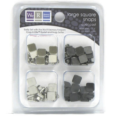 We R Memory Keepers - Snaps Large Square- Cool Cast 48/pk  (sold in 3's)