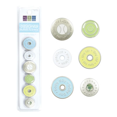 WeR Memory Keepers - Designer Eyelets & Snaps - Baby Boy  (sold in 3's)