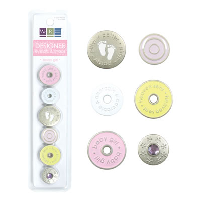 WeR Memory Keepers - Designer Eyelets & Snaps - Baby Girl  (sold in 3's)
