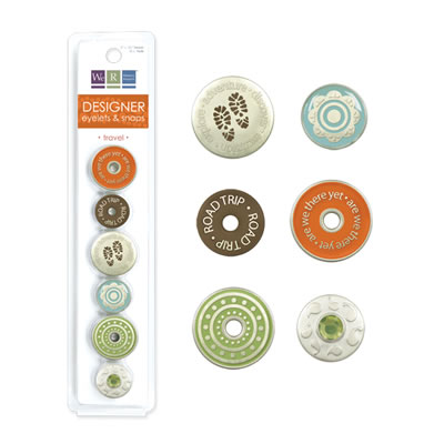 WeR Memory Keepers - Designer Eyelets & Snaps - Travel  (sold in 3's)