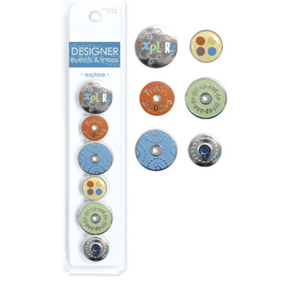 WeR Memory Keepers - WO Explore  Eyelets & Snaps  (sold in 3's)